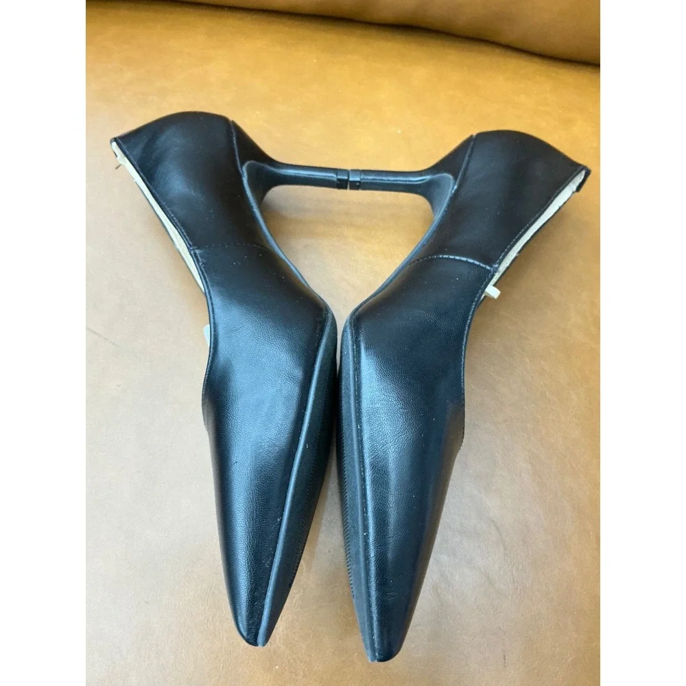 Liz Claiborne Amelia Pumps Womens 8W Black Pointed Toe Memory Foam Kitten Heel